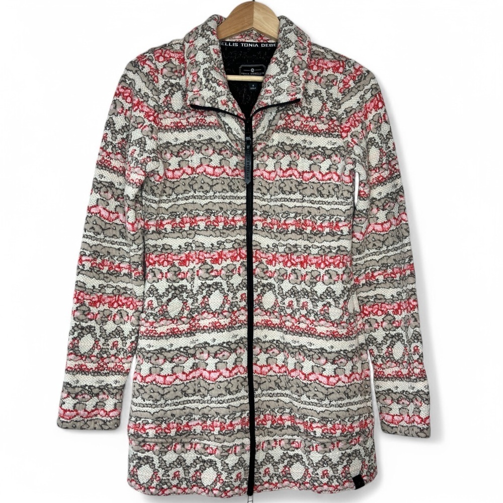 Tonia Debellis Molly Jacket in Cream Tan‎ Coral Nordic Print Size S